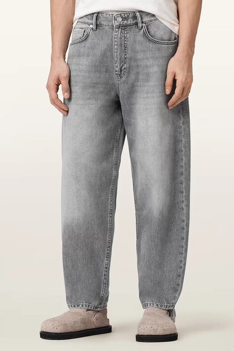 AllSaints jeansy barrel męskie CURVE szare M005ED