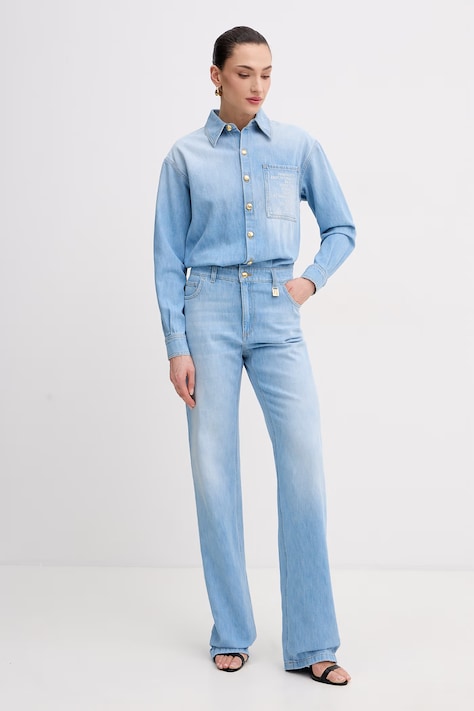 Elisabetta Franchi kombinezon damski jeansowy niebieski TJ44D61E2