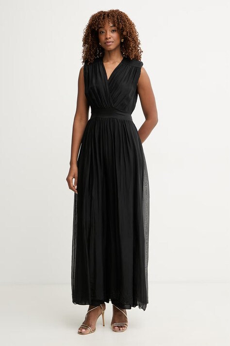 Haveone kombinezon damski z jedwabiem czarny YFF-Q001