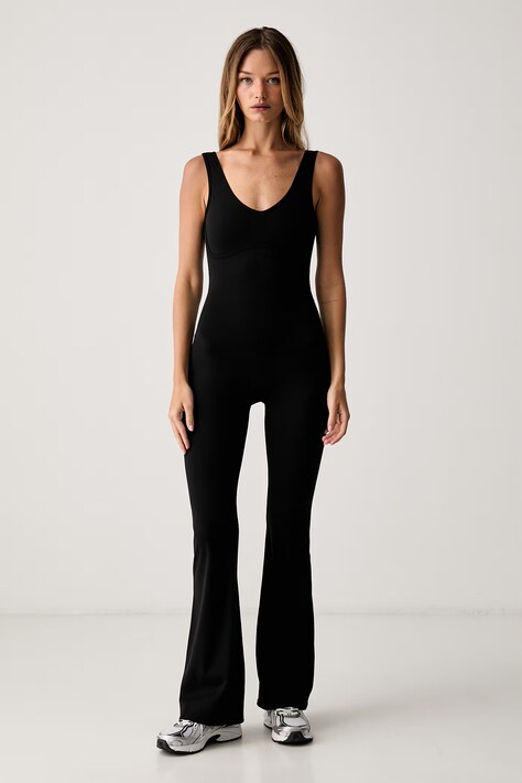 Le Privé kombinezon damski COMFORT FLARE JUMPSUIT czarny LP00716