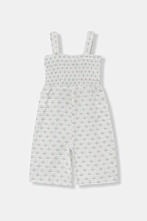 United Colors of Benetton kombinezon dziecięcy z lnem zielony 4QBQGT00R