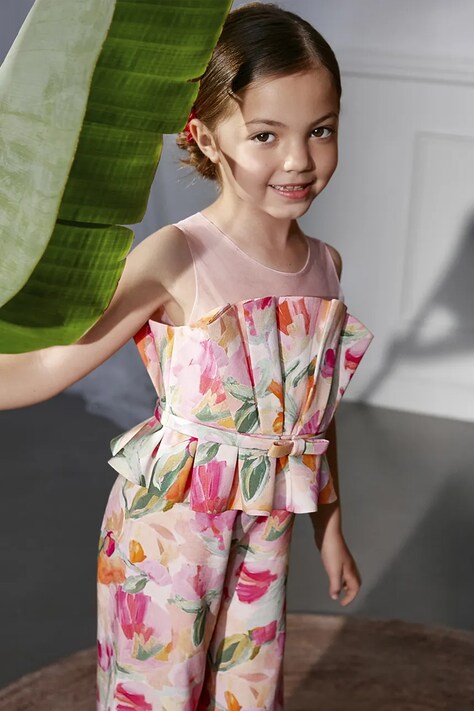 Abel&Lula kombinezon dziecięcy z wiskozy różowy 5205