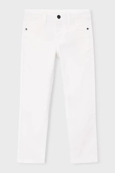 Mayoral spodnie dziecięce kolor biały gładkie 505