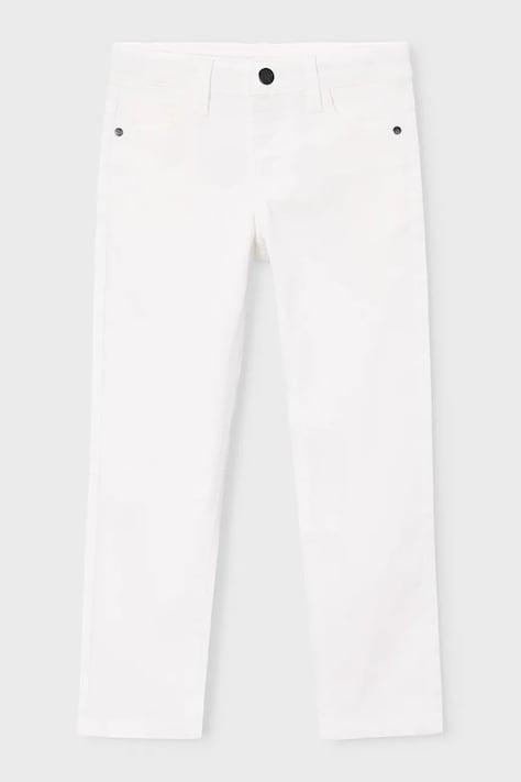 Mayoral spodnie dziecięce kolor biały gładkie 505