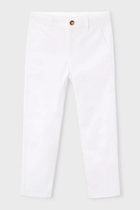 Mayoral spodnie dziecięce kolor biały gładkie 512