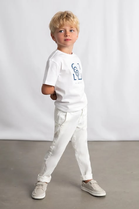 Mayoral spodnie dziecięce kolor beżowy gładkie 512