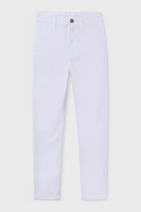 Mayoral spodnie dziecięce kolor biały gładkie 530