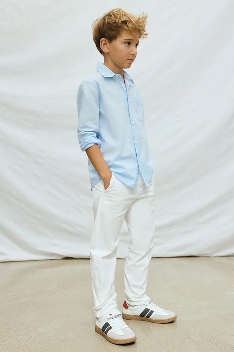 Mayoral spodnie dziecięce kolor biały gładkie 530