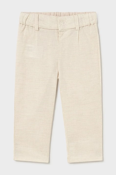 Detské nohavice s prímesou ľanu Mayoral béžová farba, jednofarebné, 1517