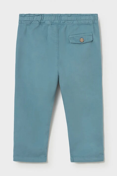Mayoral spodnie z domieszką lnu niemowlęce kolor niebieski gładkie 1523