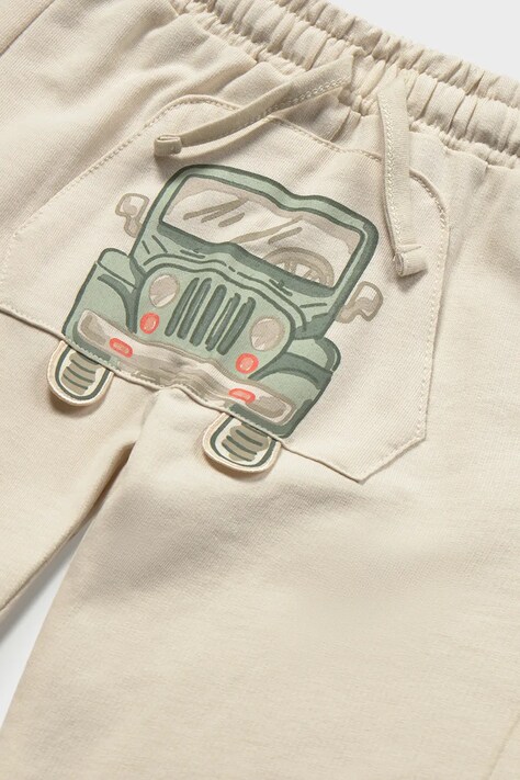 Mayoral spodnie dresowe dziecięce kolor beżowy gładkie 1525