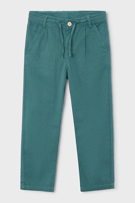 Детски панталон с лен Mayoral в зелено с изчистен дизайн 3576