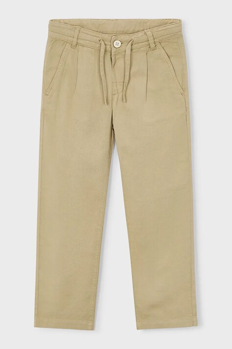 Mayoral spodnie dziecięce z dodatkiem lnu kolor beżowy gładkie 3576