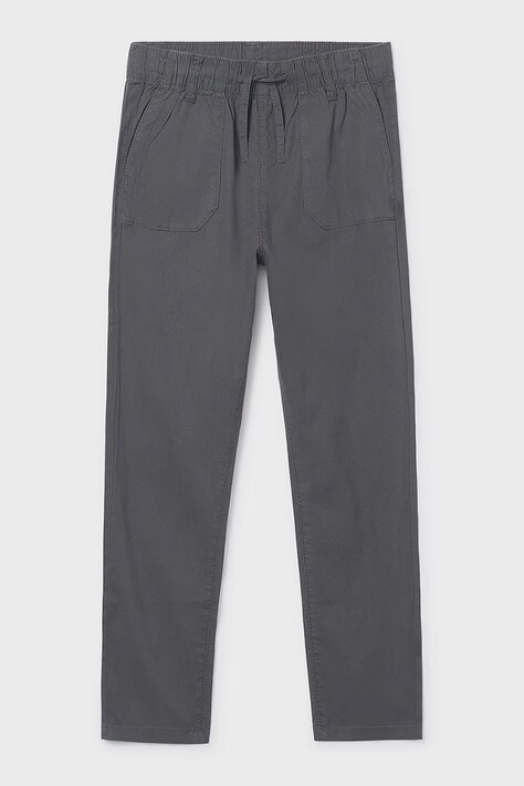 Mayoral spodnie z dodatkiem lnu dziecięce kolor szary gładkie 6563