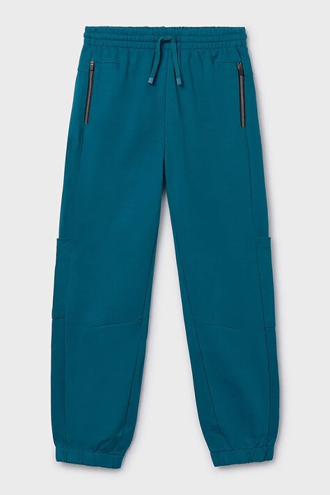Mayoral spodnie dresowe dziecięce kolor turkusowy gładkie 6567