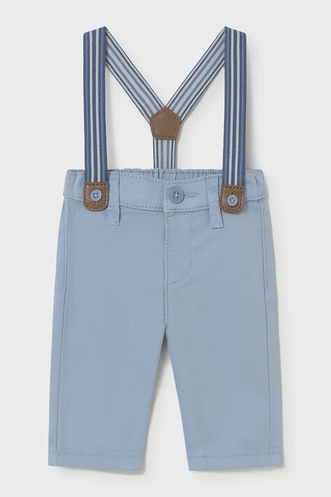 Mayoral Newborn spodnie niemowlęce kolor niebieski gładkie 1596