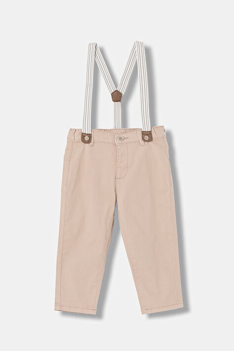 Mayoral Newborn spodnie niemowlęce kolor beżowy gładkie 1596
