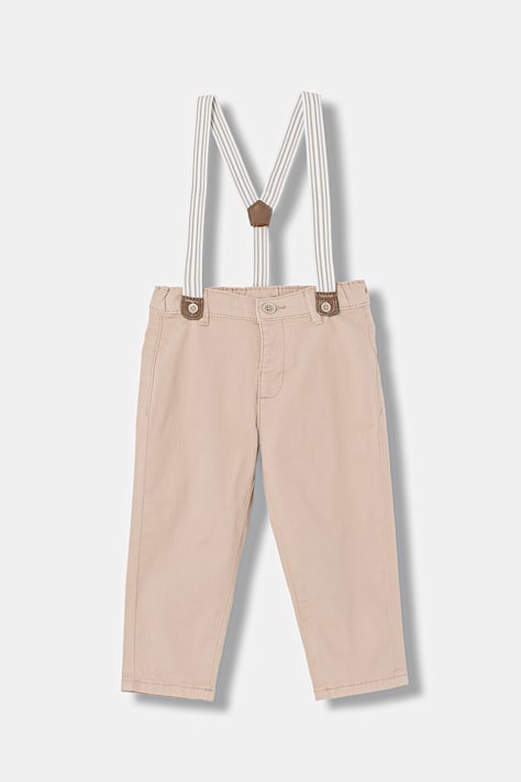 Mayoral Newborn spodnie niemowlęce kolor beżowy gładkie 1596
