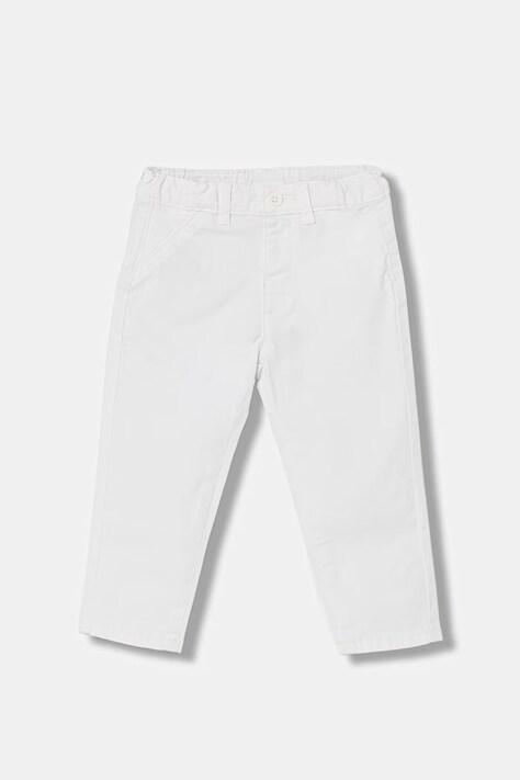 Mayoral Newborn spodnie niemowlęce kolor biały gładkie 1597