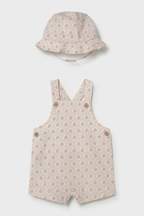 Mayoral Newborn ogrodniczki niemowlęce kolor różowy wzorzyste 1611