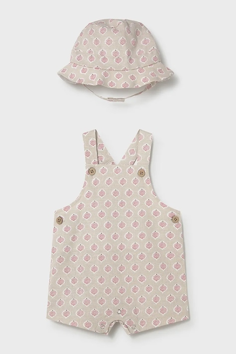 Mayoral Newborn ogrodniczki niemowlęce kolor różowy wzorzyste 1611