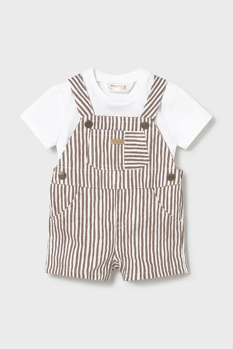 Mayoral Newborn compleu bebe culoarea maro, uni, 1623