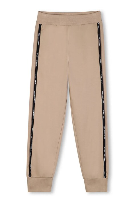 Marc Jacobs spodnie dresowe bawełniane dziecięce kolor beżowy gładkie W60805