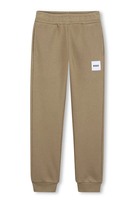 Dětské bavlněné tepláky BOSS zelená barva, J52907