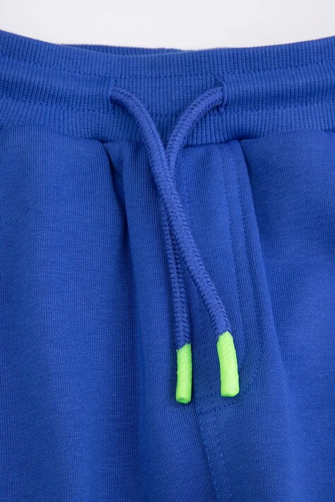 Coccodrillo spodnie bawełniane dziecięce kolor niebieski z nadrukiem EVERYDAY BOY