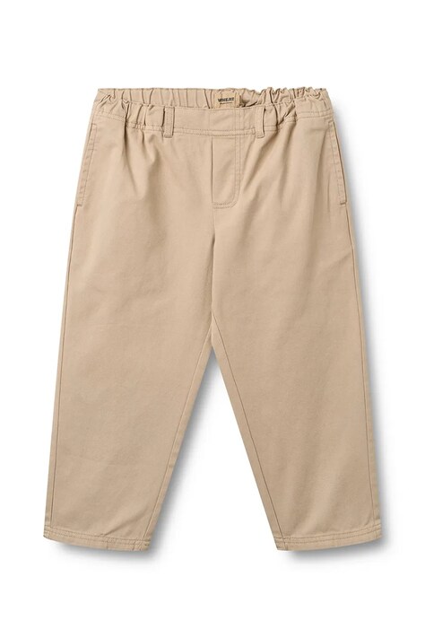 Wheat spodnie bawełniane dziecięce kolor beżowy gładkie 2720-327-GOTS