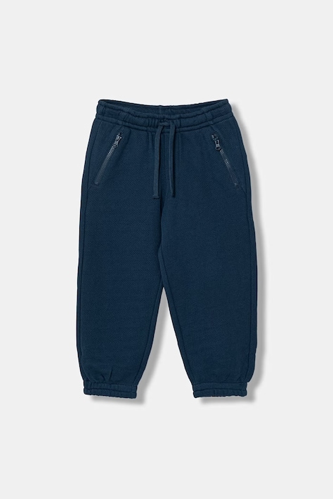 United Colors of Benetton spodnie dresowe dziecięce bawełniane granatowe regular waist 30DSGF05B