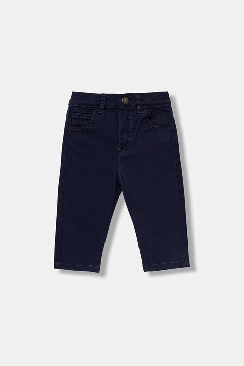 United Colors of Benetton spodnie dziecięce bawełniane z elastanem granatowe 4TCGGE009