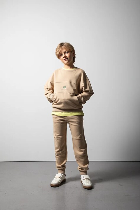 Coccodrillo donji dio trenirke za djecu s pamukom bež NORMCORE BOY JUNIOR