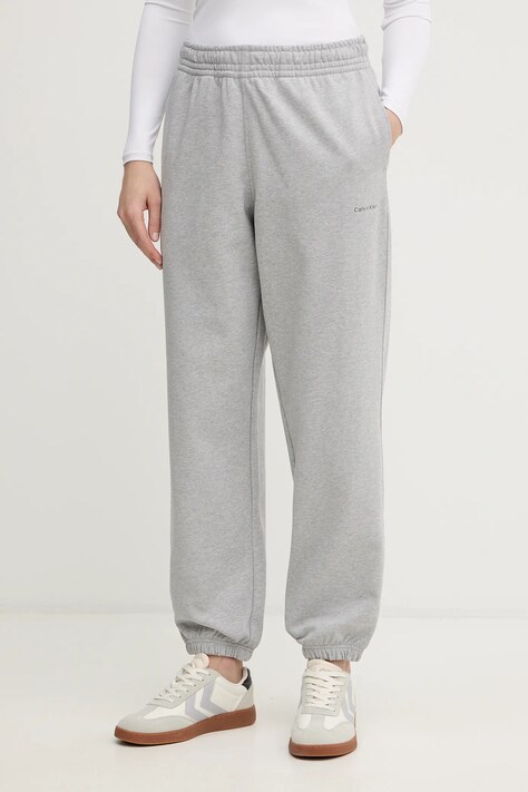 Calvin Klein Jeans spodnie dresowe damskie kolor szary z nadrukiem LV047E826G