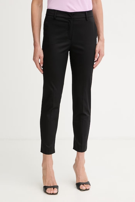 Weekend Max Mara pantaloni pentru femei, din bumbac cu elastan CECCO negri talie normală 2615131082600