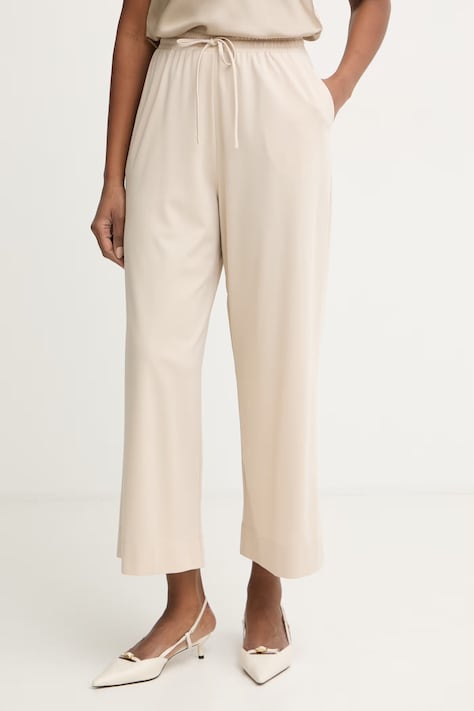 Weekend Max Mara hlače za žene s lanom MODICO bež 2615781012600