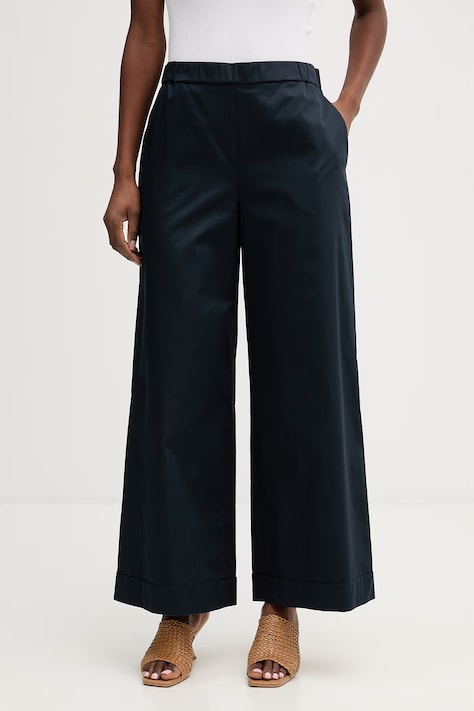 MM by Max Mara spodnie bawełniane DREAM damskie kolor granatowy szerokie high waist 2616131037600