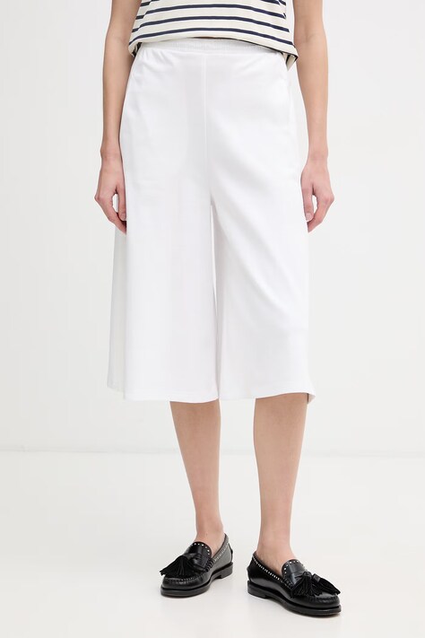 MM by Max Mara bermudy dámské s bavlnou PIOMBO bílé high waist 2616781018600