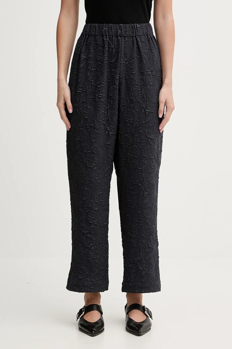 Stine Goya spodnie damskie kolor granatowy proste high waist SG-PS26-P043-2458