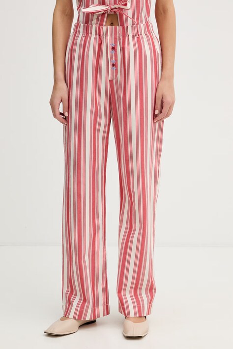 Stine Goya spodnie damskie bawełniane pomarańczowe high waist SG-SS26-P147-2487