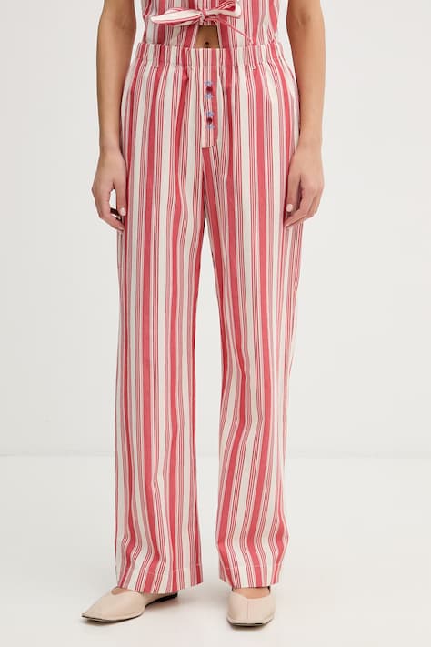 Stine Goya spodnie damskie bawełniane pomarańczowe high waist SG-SS26-P147-2487