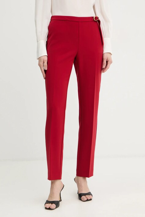 Marciano by Guess spodnie ZAIRA damskie kolor czerwony proste high waist 6RGB02 7357A