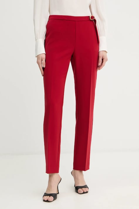 Marciano by Guess spodnie ZAIRA damskie kolor czerwony proste high waist 6RGB02 7357A