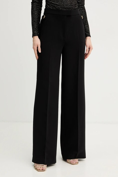 Nohavice Marciano by Guess ZAIRA čierna farba, rovný strih, vysoký pás, 6RGB03 7357A