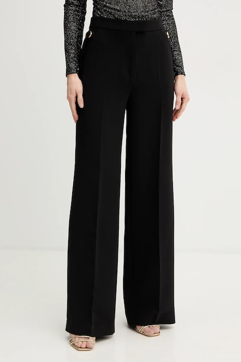 Nohavice Marciano by Guess ZAIRA čierna farba, rovný strih, vysoký pás, 6RGB03 7357A