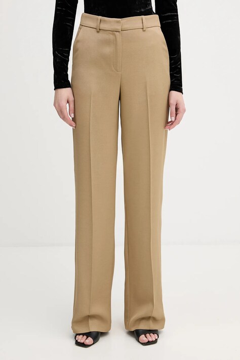 Marciano by Guess spodnie z domieszką wełny ABBY damskie kolor zielony proste high waist 6RGB06 7433A