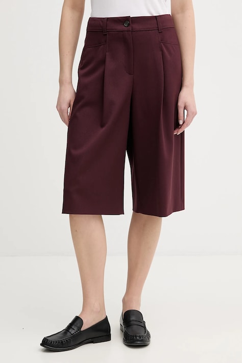 Kraťasy BOSS Orange C Talarina dámské, hnědá barva, high waist, 50553602