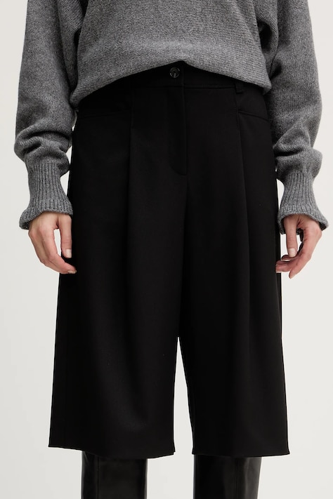 Kraťasy BOSS Orange dámské, černá barva, high waist, 50553602