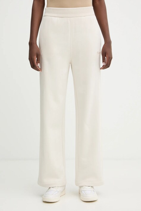 BOSS Orange spodnie dresowe bawełniane C Endless damskie kolor beżowy gładkie 50554685