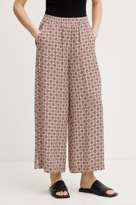 PS Paul Smith spodnie damskie z wiskozy pomarańczowe high waist W2R-391T-V31436